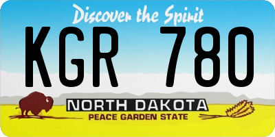 ND license plate KGR780