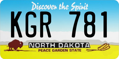 ND license plate KGR781