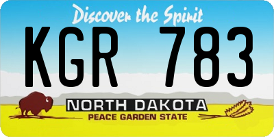 ND license plate KGR783
