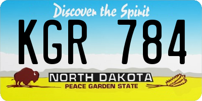 ND license plate KGR784