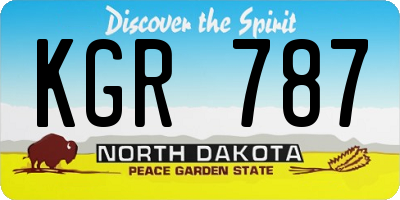 ND license plate KGR787