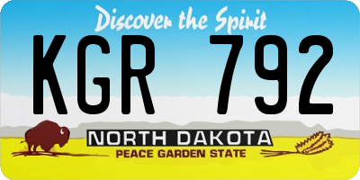 ND license plate KGR792