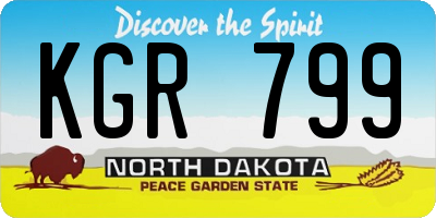 ND license plate KGR799