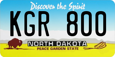 ND license plate KGR800