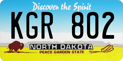 ND license plate KGR802