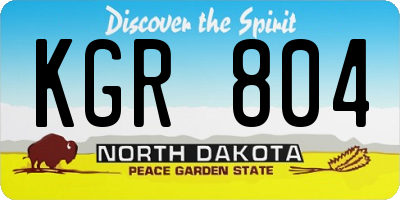ND license plate KGR804