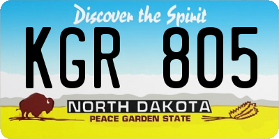 ND license plate KGR805