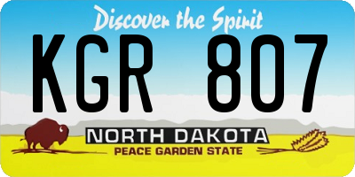 ND license plate KGR807