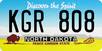 ND license plate KGR808