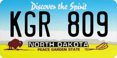 ND license plate KGR809