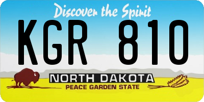 ND license plate KGR810