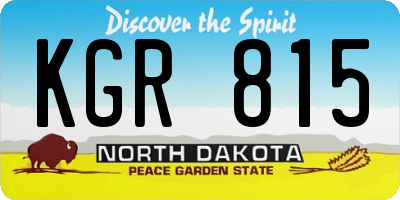 ND license plate KGR815