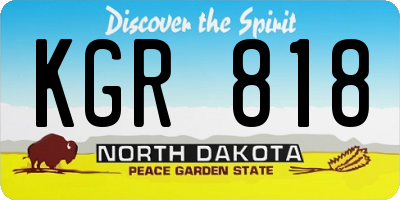 ND license plate KGR818