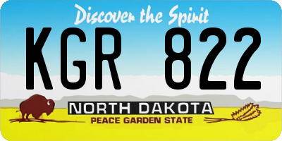 ND license plate KGR822