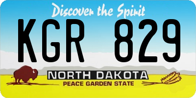 ND license plate KGR829