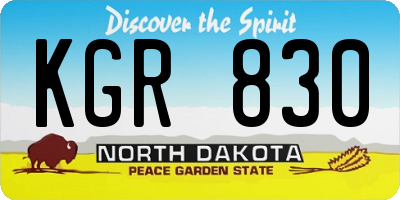 ND license plate KGR830