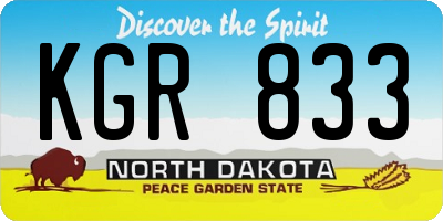 ND license plate KGR833