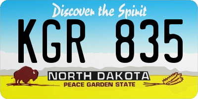 ND license plate KGR835