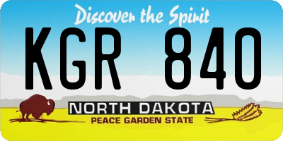 ND license plate KGR840