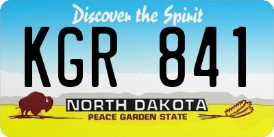 ND license plate KGR841