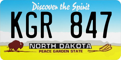 ND license plate KGR847