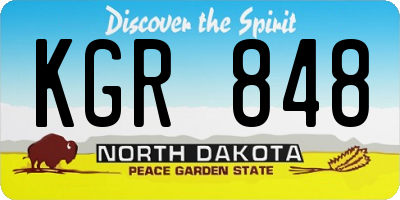 ND license plate KGR848