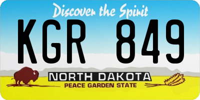 ND license plate KGR849