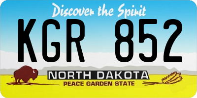 ND license plate KGR852