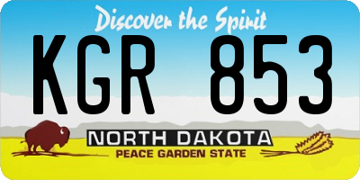 ND license plate KGR853