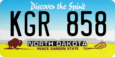 ND license plate KGR858