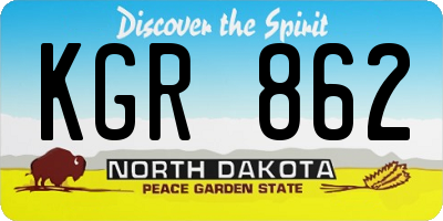 ND license plate KGR862