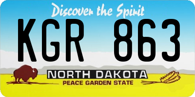 ND license plate KGR863