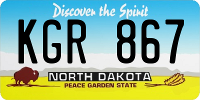 ND license plate KGR867