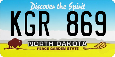 ND license plate KGR869