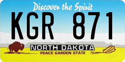 ND license plate KGR871
