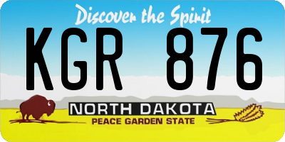 ND license plate KGR876