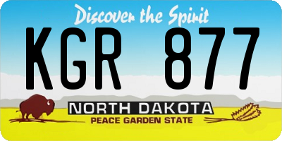 ND license plate KGR877