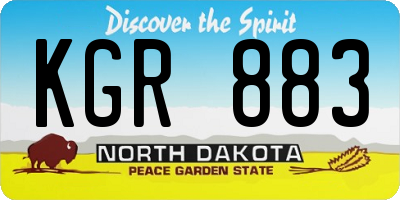 ND license plate KGR883