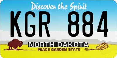 ND license plate KGR884