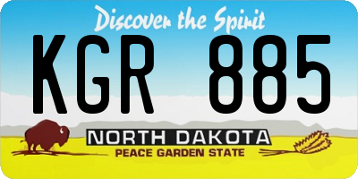ND license plate KGR885