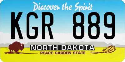 ND license plate KGR889