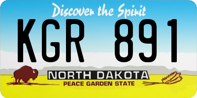 ND license plate KGR891