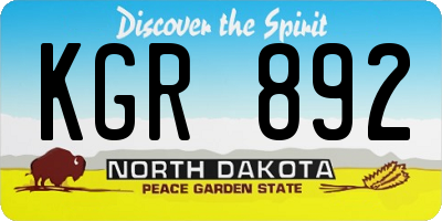 ND license plate KGR892