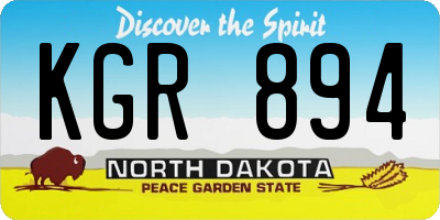 ND license plate KGR894