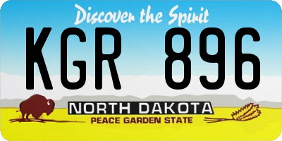 ND license plate KGR896