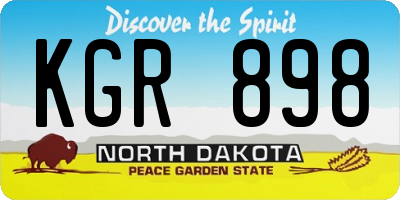 ND license plate KGR898