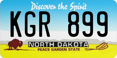 ND license plate KGR899