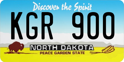 ND license plate KGR900