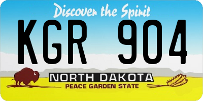 ND license plate KGR904