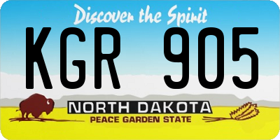 ND license plate KGR905